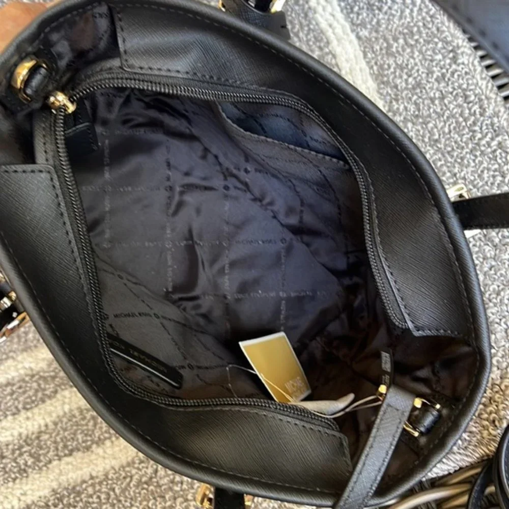 Michael Kors Jet Set Travel XS Carryall Tote Top Zip Tote Black - Picture 8 of 16